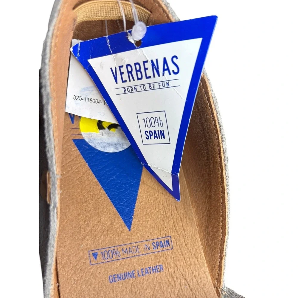 Verbenas Grey Espadrille Flats NWT Carmen Suede Spain Women's Size 10/41